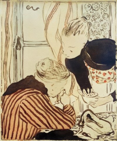 Madame Vuillard and a Young Girl by Edouard Vuillard
